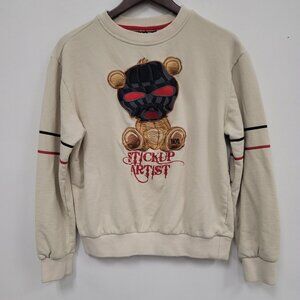 BKYS Womens Streetwear Stickup Artist Sweatshirt Size L Urban Teddy Bear Edgy